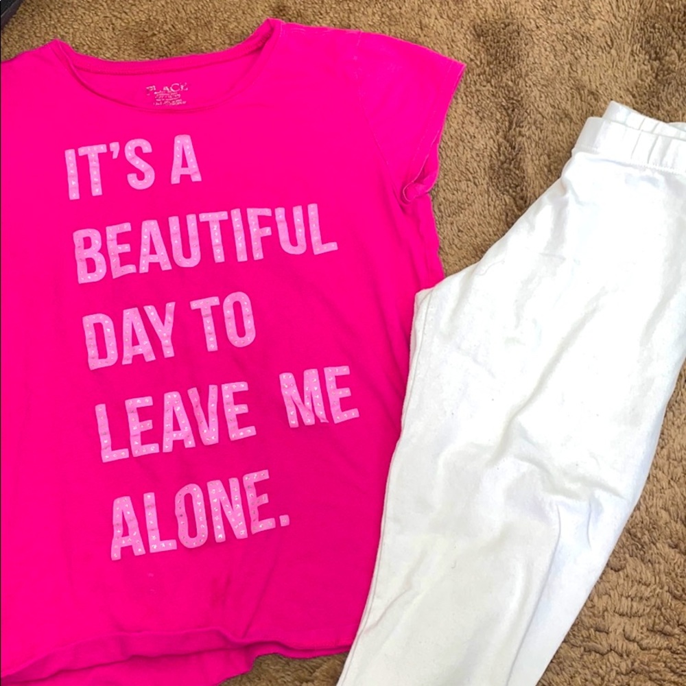 Girls T-shirt and tight bundle - Picture 1 of 3